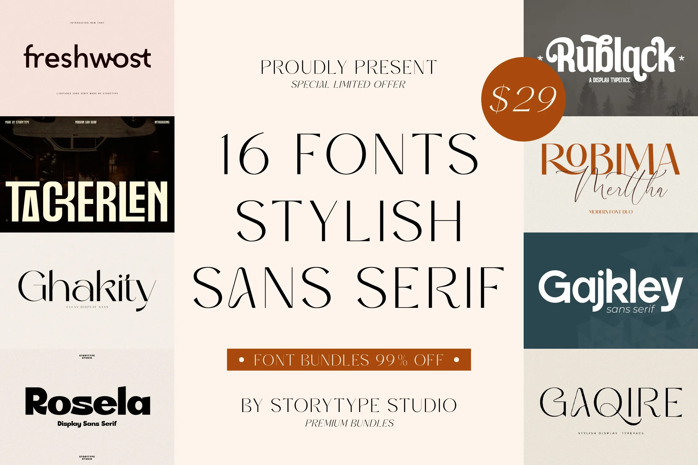 16 Stylish Sans Serif Font Bundle - Premium Edition | Letterena Studios