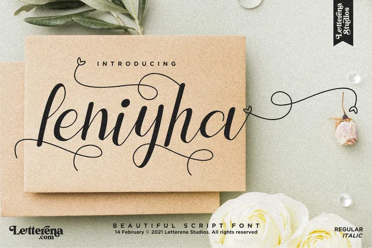 Linah Lettering Leniyha Font | Letterena Studios