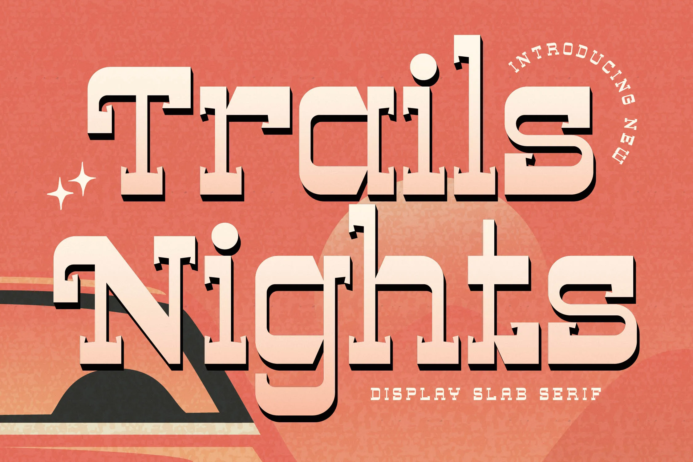 Trailing Script Font Trails Nights - Display Slab Serif Font | Letterena Studios
