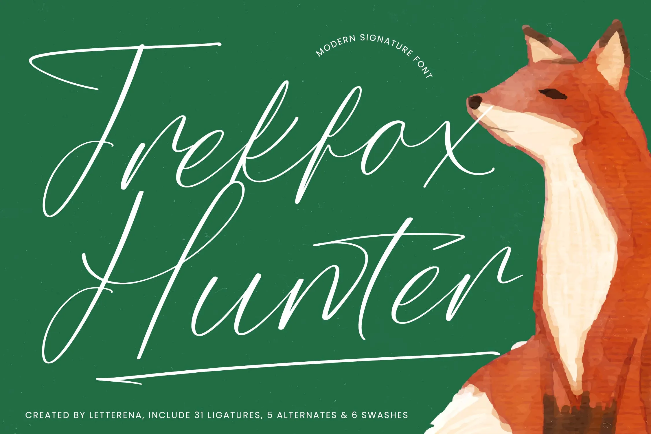 Trekfox Hunter - Modern Signature Font Font | Letterena Studios