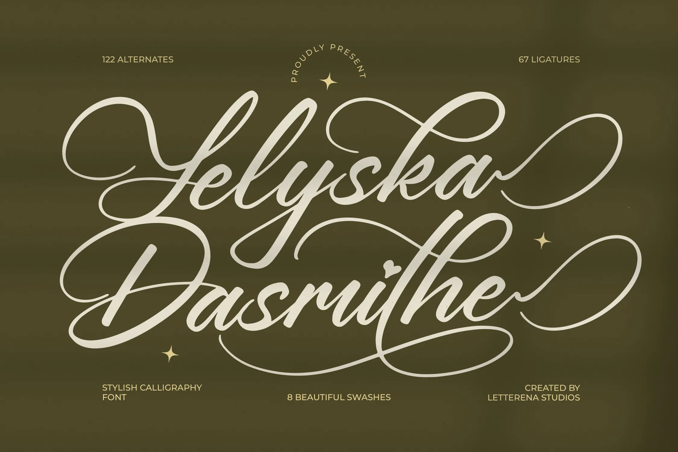 Yeliska Dasmithe - Stylish Calligraphy Font Font | Letterena Studios